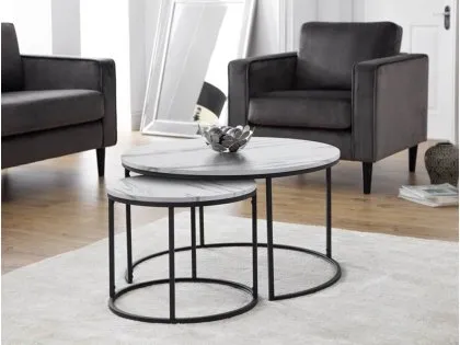 Julian Bowen Bellini Marble Effect Round Nest of Tables Julian Bowen Bellini Marble Effect Round Nest of Tables
