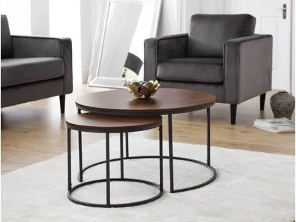 Julian Bowen Bellini Walnut Effect Round Nest of Tables Julian Bowen Bellini Walnut Effect Round Nest of Tables