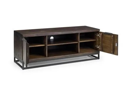 Julian Bowen Brooklyn Dark Oak Wooden 2 Door TV Cabinet