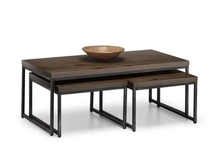 Julian Bowen Brooklyn Dark Oak Wooden Long John Nest of Tables Julian Bowen Brooklyn Dark Oak Wooden Long John Nest of Tables