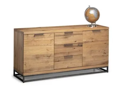 Julian Bowen Brooklyn Oak Wooden 2 Door 3 Drawer Sideboard Julian Bowen Brooklyn Oak Wooden 2 Door 3 Drawer Sideboard