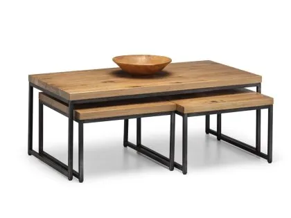 Julian Bowen Brooklyn Oak Wooden Long John Nest of Tables Julian Bowen Brooklyn Oak Wooden Long John Nest of Tables