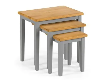 Julian Bowen Cleo Grey and Oak Wooden Nest of Tables