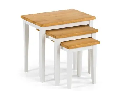 Julian Bowen Cleo White and Oak Wooden Nest of Tables