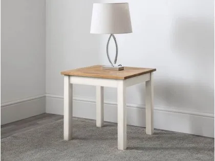 Julian Bowen Coxmoor Ivory and Oak Lamp Table Julian Bowen Coxmoor Ivory and Oak Lamp Table