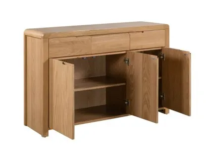 Julian Bowen Curve Oak 3 Door 3 Drawer Sideboard (Assembled)