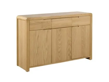 Julian Bowen Curve Oak 3 Door 3 Drawer Sideboard (Assembled) Julian Bowen Curve Oak 3 Door 3 Drawer Sideboard (Assembled)