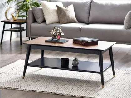 Julian Bowen Findlay Black and Walnut Coffee Table Julian Bowen Findlay Black and Walnut Coffee Table