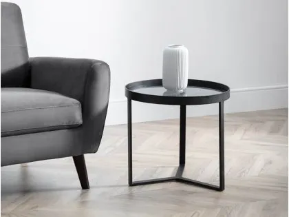 Julian Bowen Loft Smoked Glass Lamp Table Julian Bowen Loft Smoked Glass Lamp Table