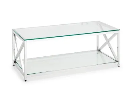 Julian Bowen Miami Glass and Chrome Coffee Table