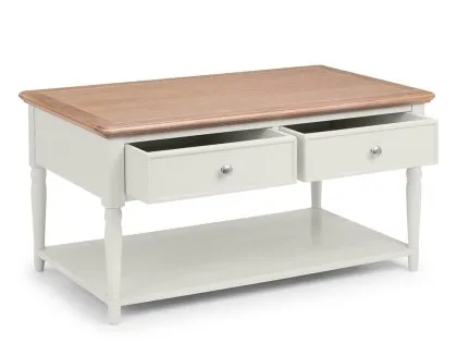 Julian Bowen Provence Grey and Oak 2 Drawer Coffee Table (Assembled)