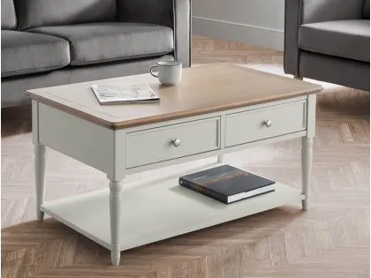 Julian Bowen Provence Grey and Oak 2 Drawer Coffee Table (Assembled) Julian Bowen Provence Grey and Oak 2 Drawer Coffee Table (Assembled)