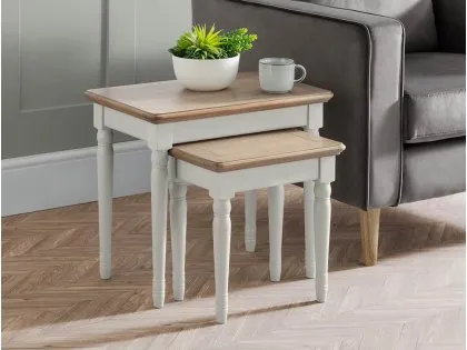 Julian Bowen Provence Grey and Oak Nest of Tables (Assembled) Julian Bowen Provence Grey and Oak Nest of Tables (Assembled)