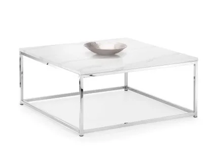Julian Bowen Scala Marble Effect and Chrome Coffee Table Julian Bowen Scala Marble Effect and Chrome Coffee Table