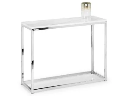 Julian Bowen Scala Marble Effect and Chrome Console Table Julian Bowen Scala Marble Effect and Chrome Console Table