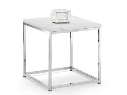 Julian Bowen Scala Marble Effect and Chrome Lamp Table Julian Bowen Scala Marble Effect and Chrome Lamp Table