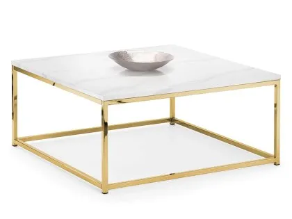 Julian Bowen Scala Marble Effect and Gold Coffee Table