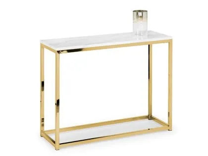 Julian Bowen Scala Marble Effect and Gold Console Table