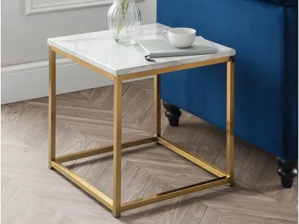 Julian Bowen Scala Marble Effect and Gold Lamp Table Julian Bowen Scala Marble Effect and Gold Lamp Table