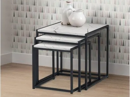 Julian Bowen Tribeca Marble Effect Nest of Tables Julian Bowen Tribeca Marble Effect Nest of Tables