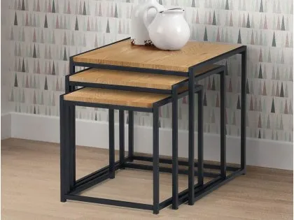 Julian Bowen Tribeca Oak Effect Nest of Tables Julian Bowen Tribeca Oak Effect Nest of Tables