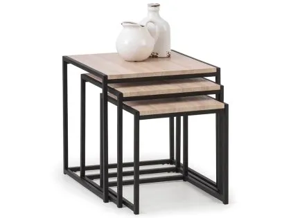 Julian Bowen Tribeca Sonoma Oak Nest of Tables Julian Bowen Tribeca Sonoma Oak Nest of Tables