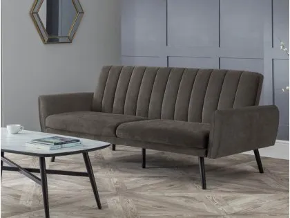 Julian Bowen Afina Grey Velvet Sofa Bed Julian Bowen Afina Grey Velvet Sofa Bed