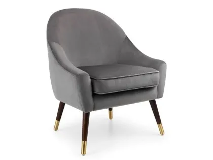 Julian Bowen Elliot Grey Velvet Armchair