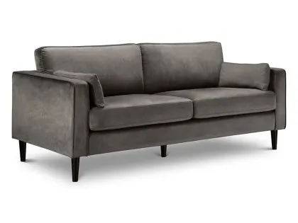 Julian Bowen Hayward Grey Velvet 3 Seater Sofa