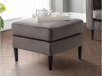 Julian Bowen Hayward Grey Velvet Footstool Julian Bowen Hayward Grey Velvet Footstool