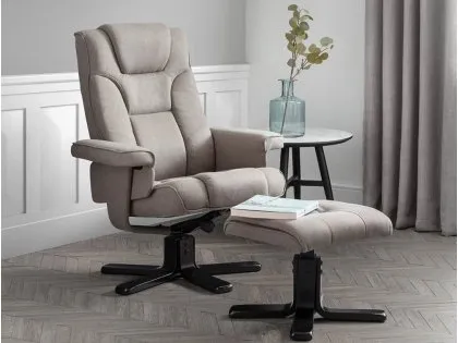 Julian Bowen Malmo Grey Fabric Recliner Chair with Footstool Julian Bowen Malmo Grey Fabric Recliner Chair with Footstool