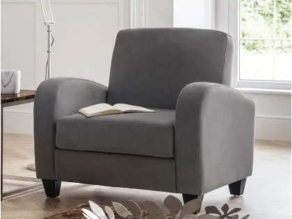Julian Bowen Vivo Dusk Grey Chenille Armchair Julian Bowen Vivo Dusk Grey Chenille Armchair