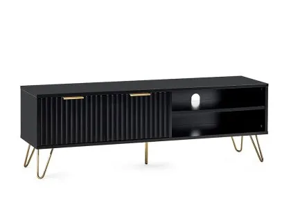 Julian Bowen Murano Black and Gold 2 Door TV Cabinet