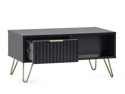 Julian Bowen Murano Black and Gold 2 Drawer Coffee Table