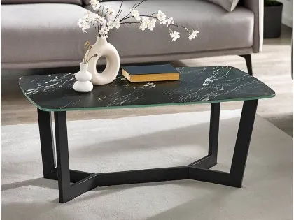 Julian Bowen Olympus Black Marble Effect Coffee Table Julian Bowen Olympus Black Marble Effect Coffee Table