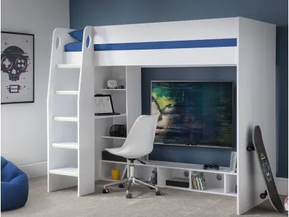 Julian Bowen Nebula 3ft Single White Wooden Gaming Bed Julian Bowen Nebula 3ft Single White Wooden Gaming Bed