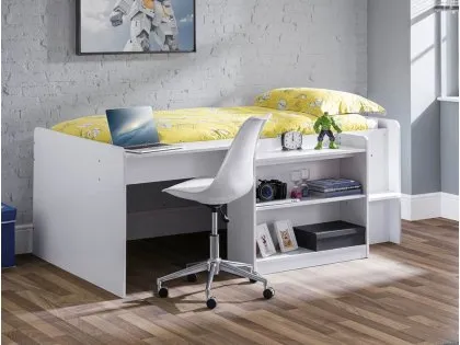 Julian Bowen Neptune White Wooden Mid Sleeper Bed Frame Julian Bowen Neptune White Wooden Mid Sleeper Bed Frame