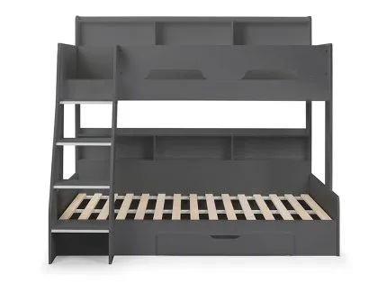 Julian Bowen Orion 3ft plus 4ft Anthracite Wooden Triple Bunk Bed Frame