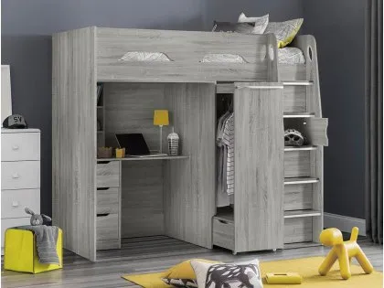 Julian Bowen Pegasus Grey Oak Wooden High Sleeper Bed Frame Julian Bowen Pegasus Grey Oak Wooden High Sleeper Bed Frame