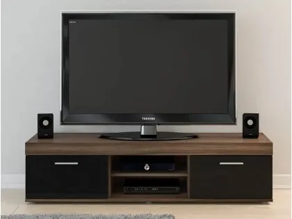 Birlea Edgeware Walnut and Black High Gloss TV Unit Birlea Edgeware Walnut and Black High Gloss TV Unit