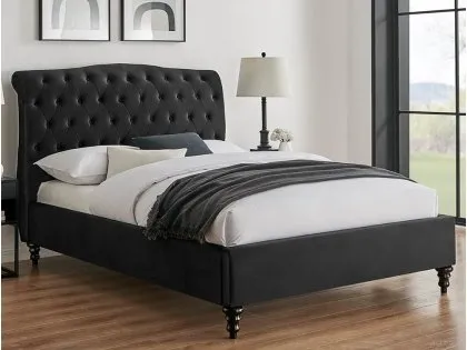 Limelight Rosa Black Fabric Bed Frame Limelight Rosa Black Fabric Bed Frame