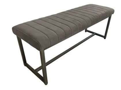 Julian Bowen Brooklyn 121cm Charcoal Grey Faux Suede Dining Bench