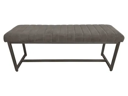 Julian Bowen Brooklyn 121cm Charcoal Grey Faux Suede Dining Bench Julian Bowen Brooklyn 121cm Charcoal Grey Faux Suede Dining Bench