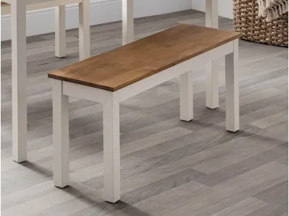 Julian Bowen Coxmoor 101cm Ivory and Oak Dining Bench Julian Bowen Coxmoor 101cm Ivory and Oak Dining Bench