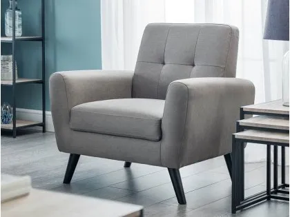 Julian Bowen Monza Grey Linen Armchair Julian Bowen Monza Grey Linen Armchair
