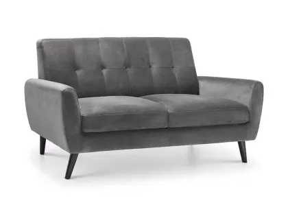 Julian Bowen Monza Grey Velvet 2 Seater Sofa