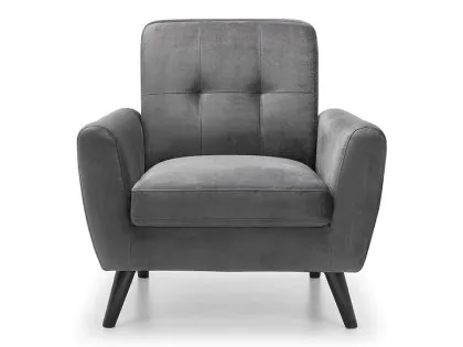 Julian Bowen Monza Grey Velvet Armchair