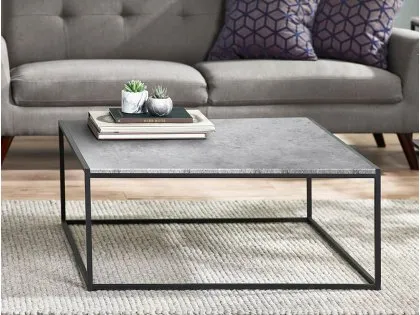 Julian Bowen Staten Concrete Effect Square Coffee Table Julian Bowen Staten Concrete Effect Square Coffee Table