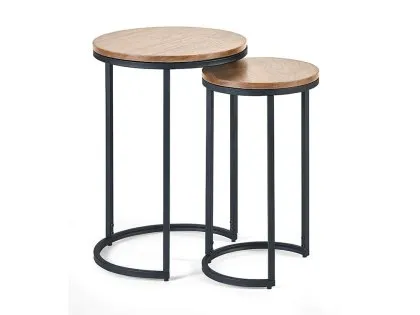 Julian Bowen Tribeca Sonoma Oak Round Nest of Tables