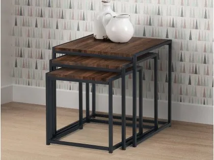 Julian Bowen Tribeca Walnut Effect Nest of Tables Julian Bowen Tribeca Walnut Effect Nest of Tables